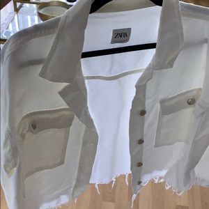 Zara cropped denim jacket